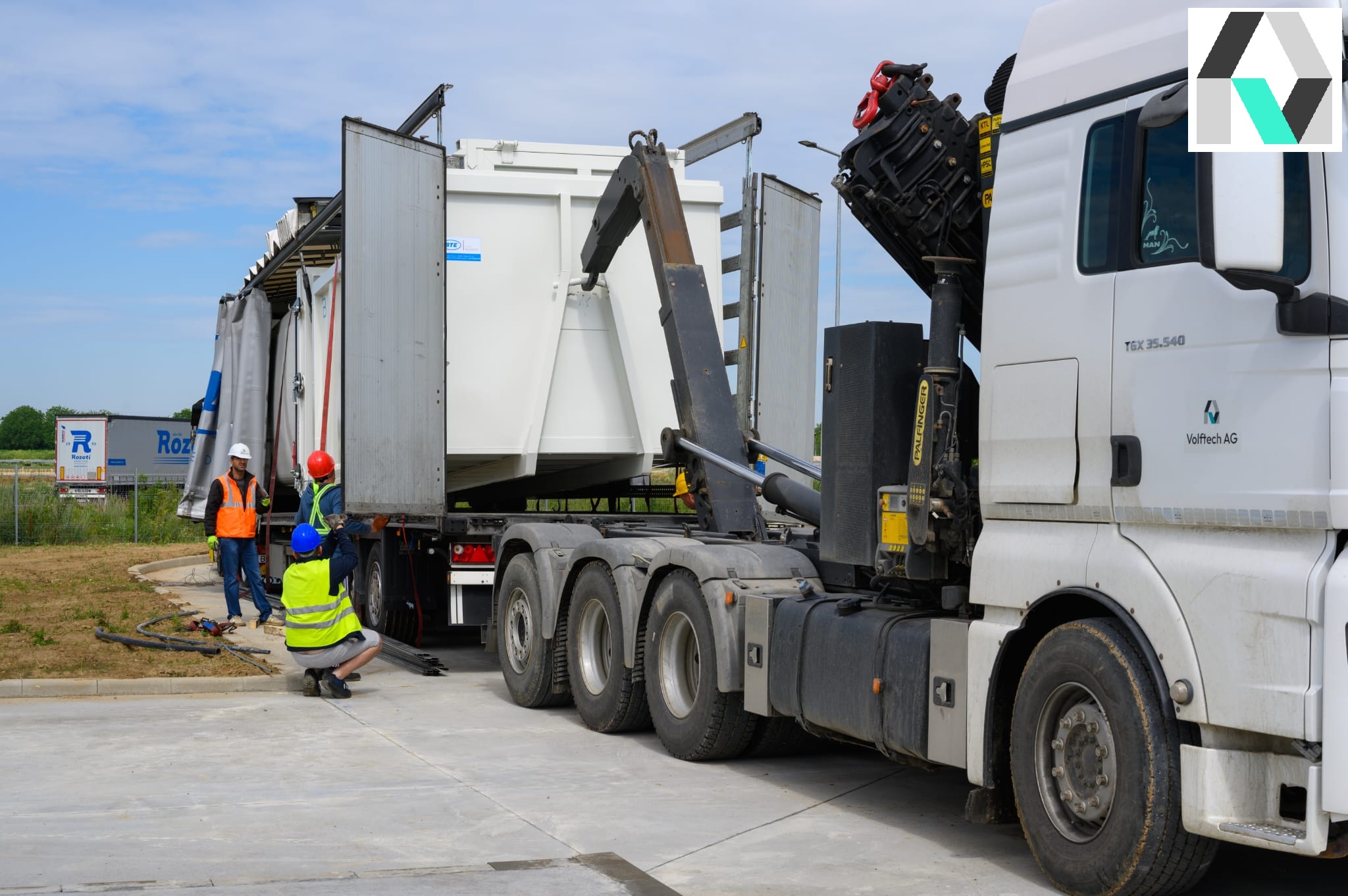 Manevrare container — detaliu operațional
